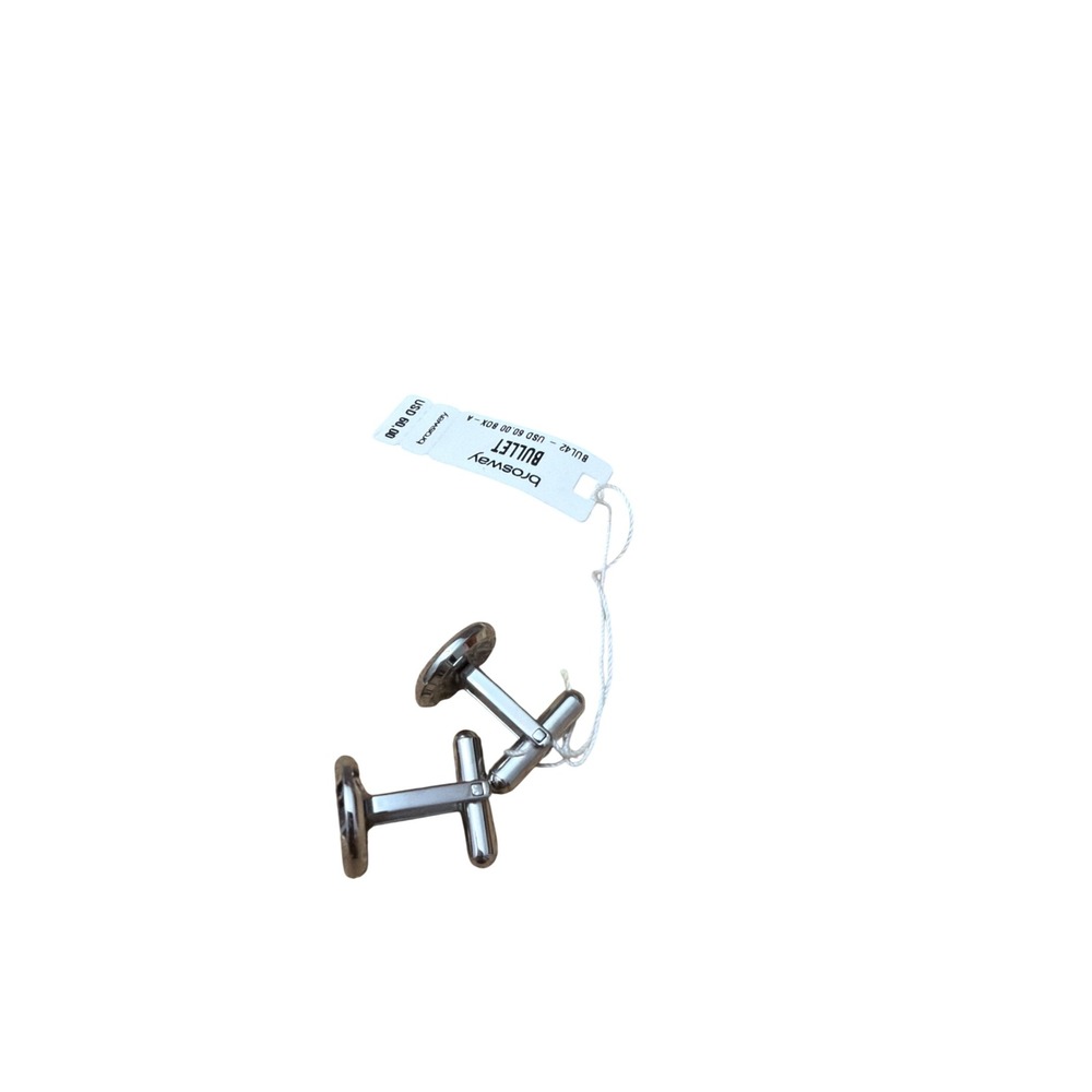 Brosway Bullet Stainless Steel Geometric‎ Lattice Round Cufflinks Silver - Picture 2 of 3